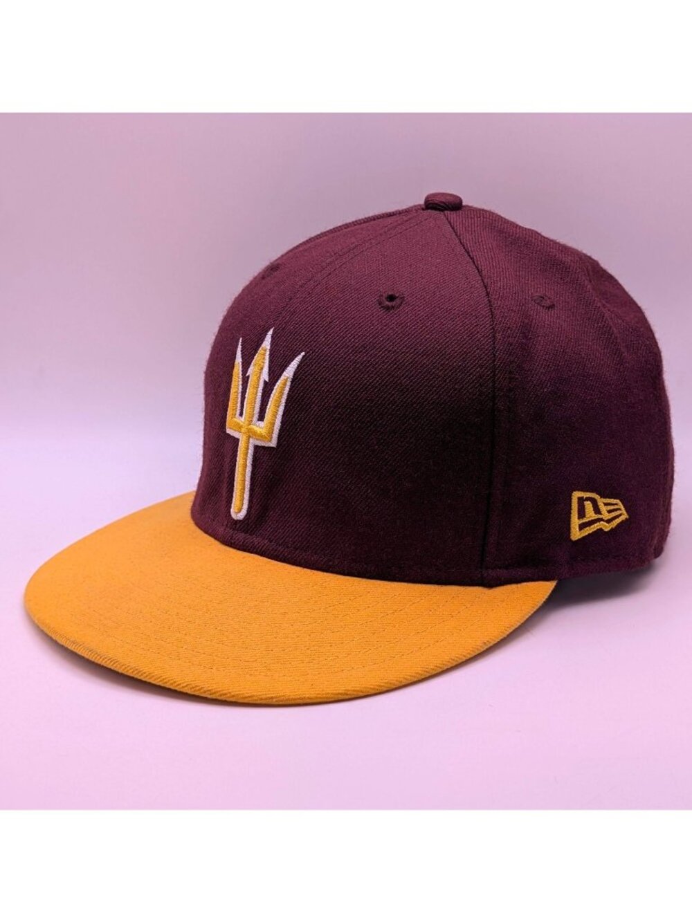 Arizona State ASU Sun Devils New Era Hat Fitted Size 7 3/8 Flat Bill Two Tone